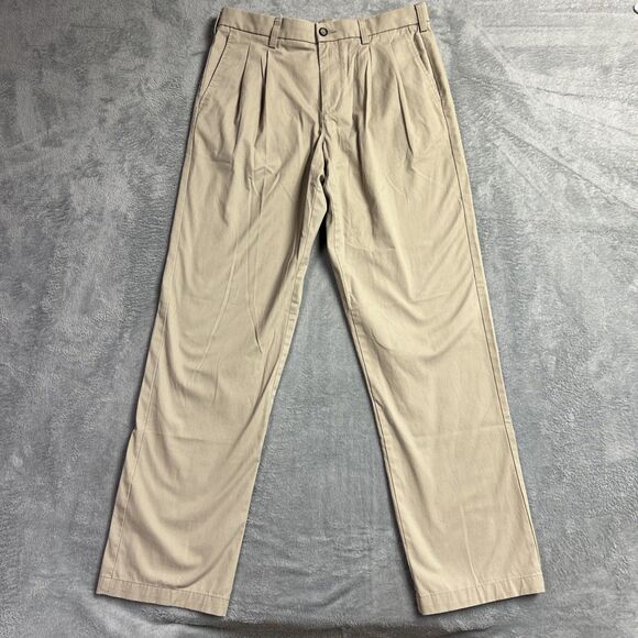croft & barrow Other - Croft & Barrow Chino Pants Men's 32x34 Beige Classic Fit Khaki Pleated Cotton